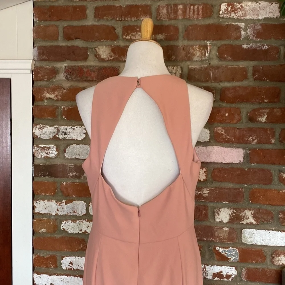 Dessy collection Open Back Gown in desert rose Size 14 New with tags Pink Maxi